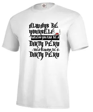 Men's solid white short sleeve polyester T-shirt shown in a straight casual fit.
