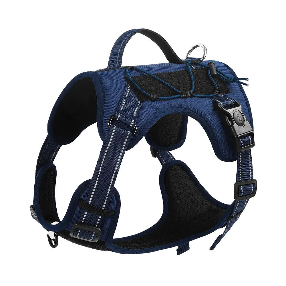 Reflective explosion-proof dog harness with integrated hand holding rope in multiple colour options