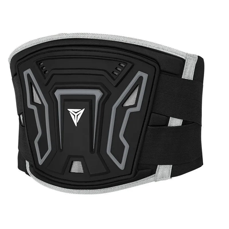 MDL1028 black and red motorcycle riding waist support harness made from PVC and polyester