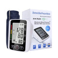 Automatic arm blood pressure monitor with large digital screen on ABS plastic body