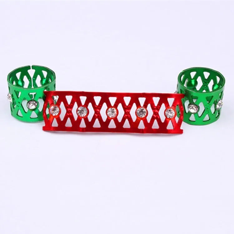 Aluminium hair ring in seven colours with hollow design featuring crown and heart shape decorations