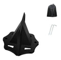 Small square cast iron wood splitting axe for portable household and outdoor use.