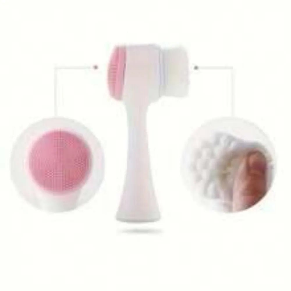 Blue nylon pet paw brush with silicone finger sleeves for dog and cat grooming.