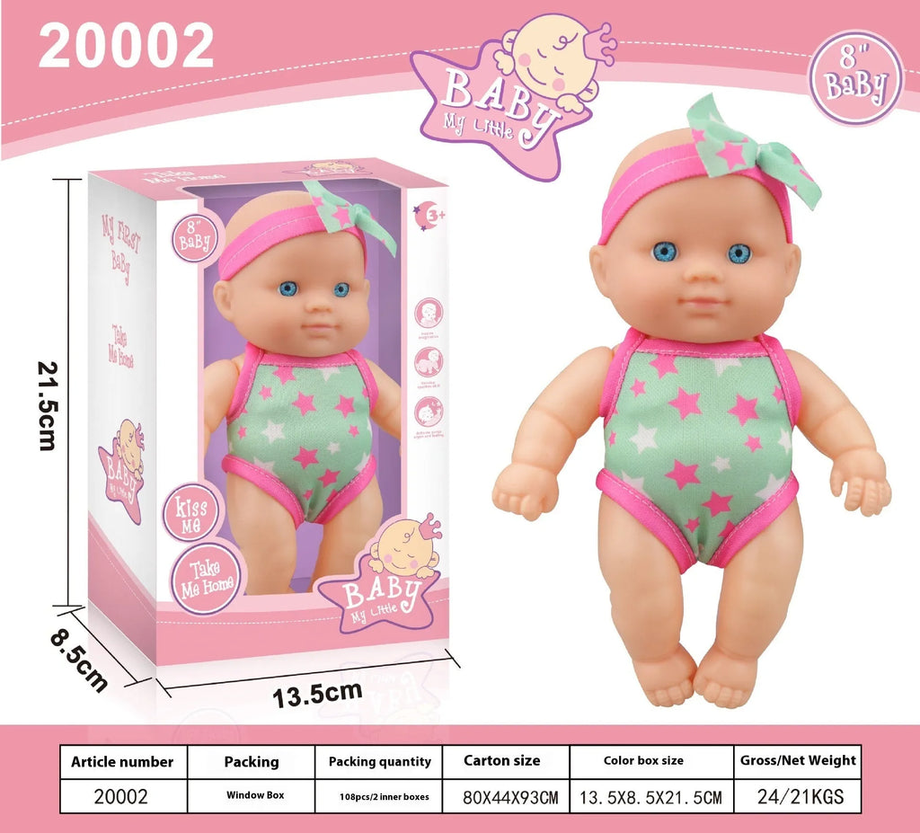 Vinyl baby figurine doll with movable limbs showing detailed facial features