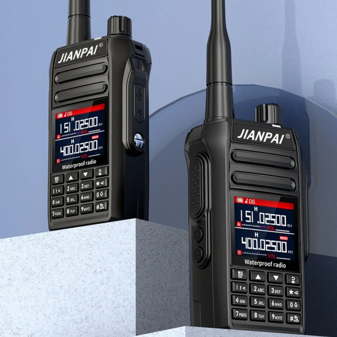 Black Interphone waterproof aviation full band motorcycle communication system with dustproof function