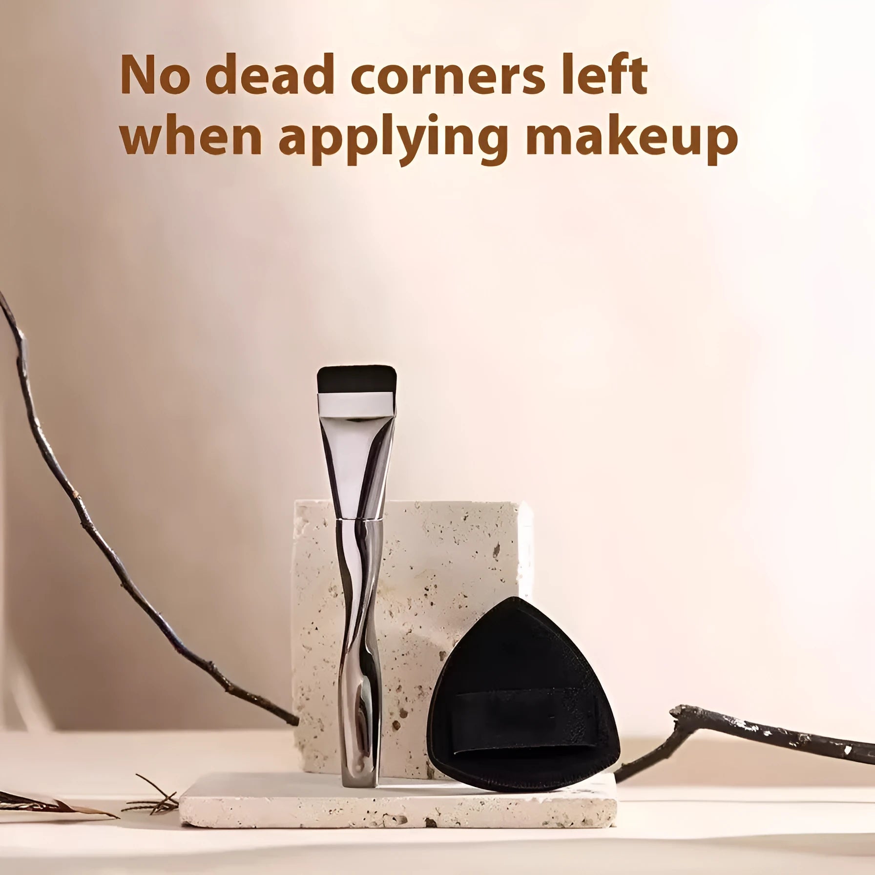 Spiral powder foundation brush with artificial fibre bristles and matching storage box