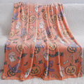 Children's flannel air conditioner blanket with cartoon design in one of five colour options