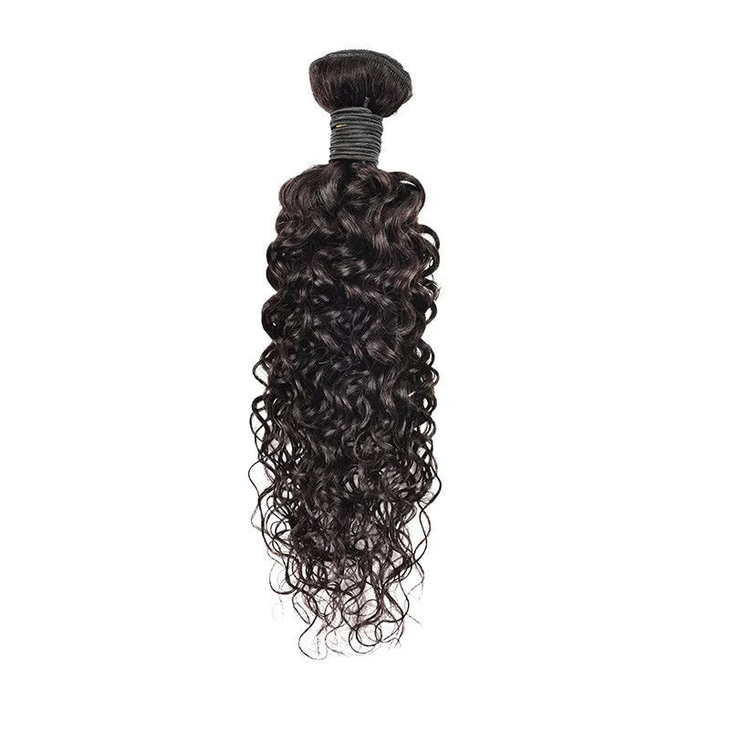Real human hair water wave extension wig piece in natural colour, 8 to 30 inch, single pack