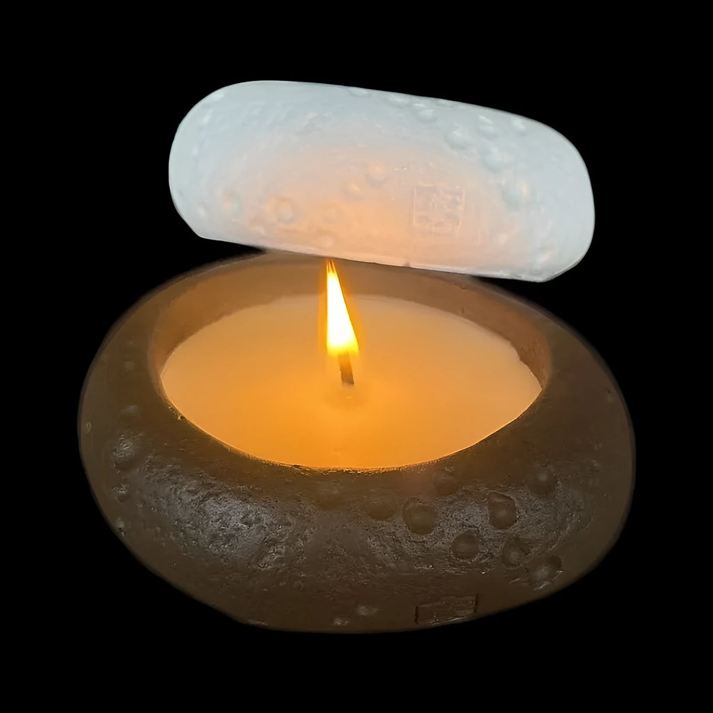 Fair-faced concrete aromatherapy candle candlestick ornament in white or black cement