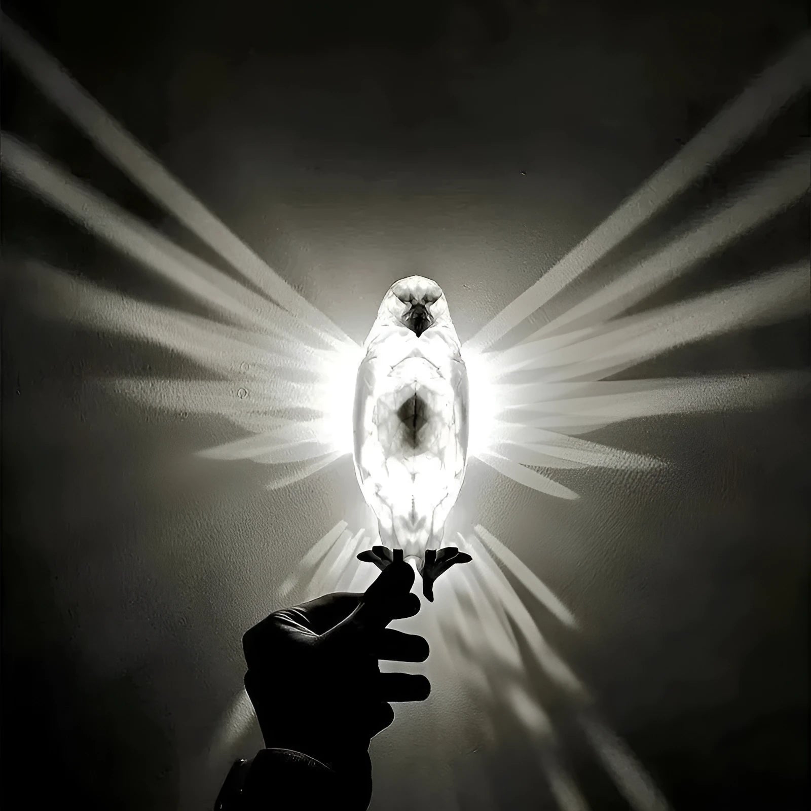 3D printed eagle animal wall lamp projecting decorative silhouette shadows