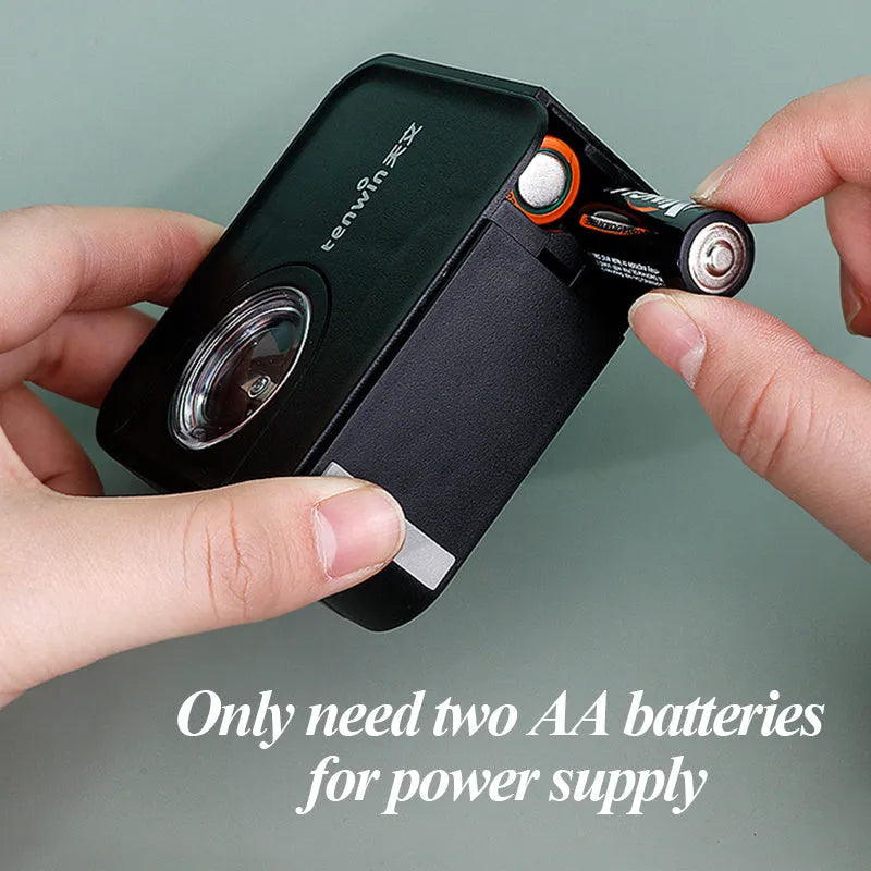 Children's electric pencil sharpener with camera design, plastic, 5-second sharpening, available in black blue green pink