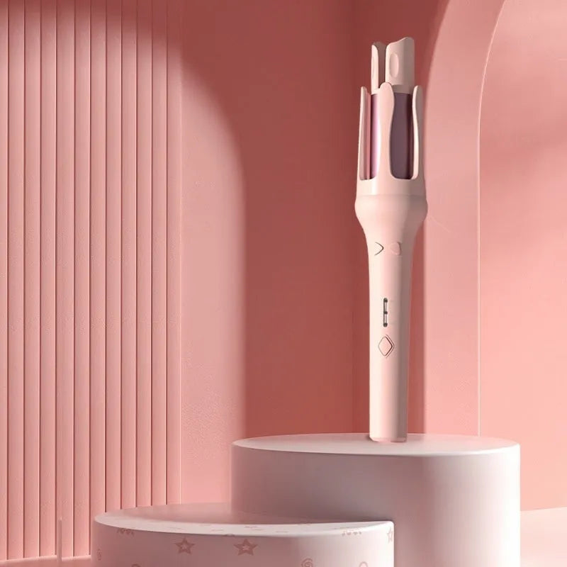 Automatic hair curler with 32mm ceramic barrel in a choice of colours including beige and pink.