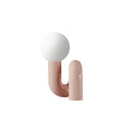 Pink and white resin bedside lamp with graphic customisation option for children's bedrooms