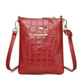 PU leather shoulder messenger bag with sewing thread accents in square vertical shape