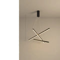Black finish modern glass chandelier with iron frame and remote control LED light