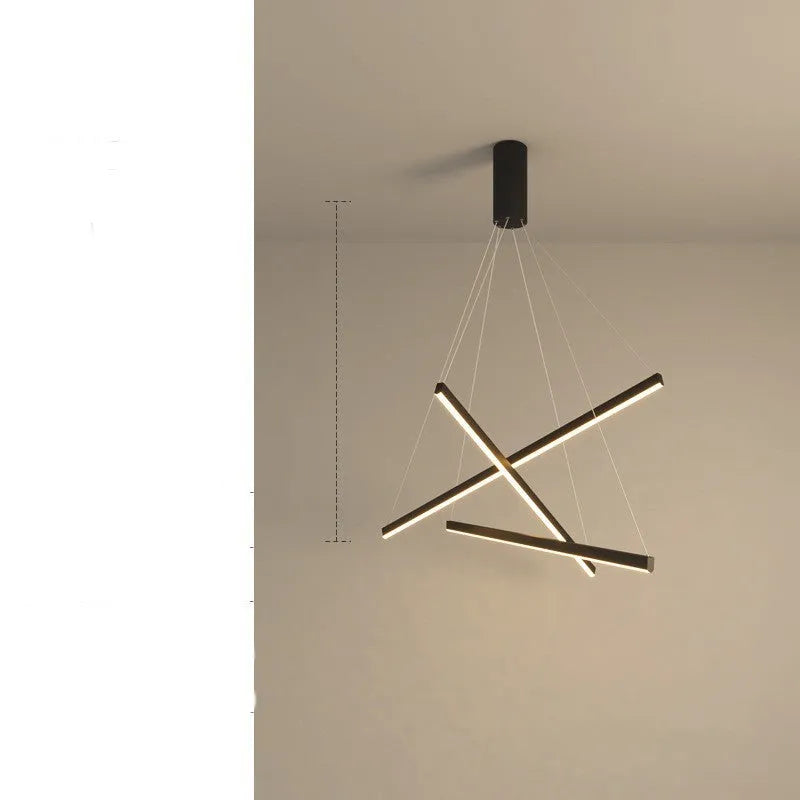 Black finish modern glass chandelier with iron frame and remote control LED light