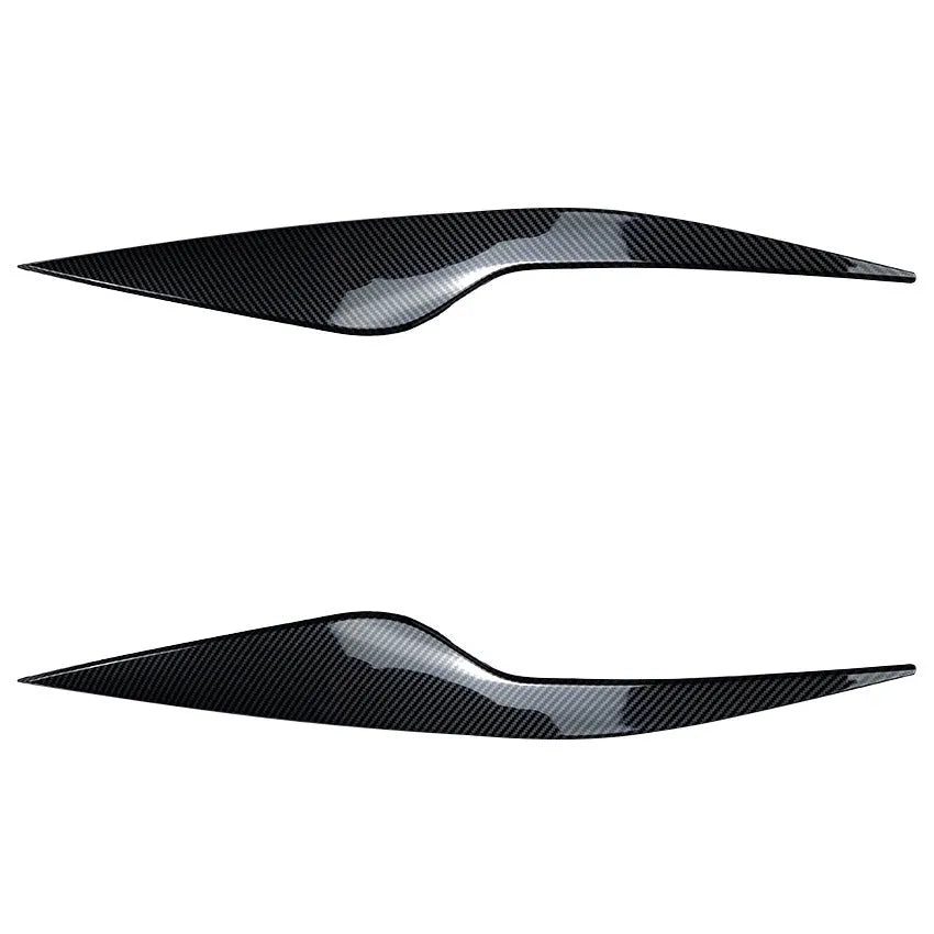 Ford Focus headlight eyebrow stickers in carbon fibre pattern and piano black ABS plastic