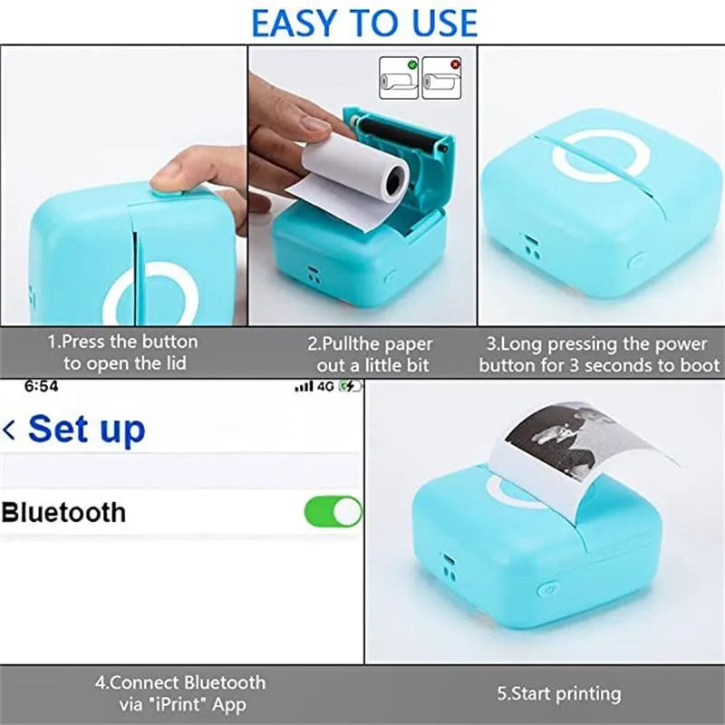 C13 self-adhesive label printer with Bluetooth in pink, compact thermal label maker