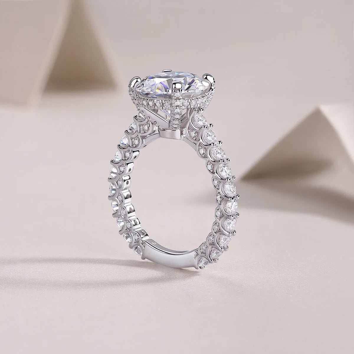5-carat moissanite wedding ring set S925 silver platinum plating ring sizes 5 to 9 gift box
