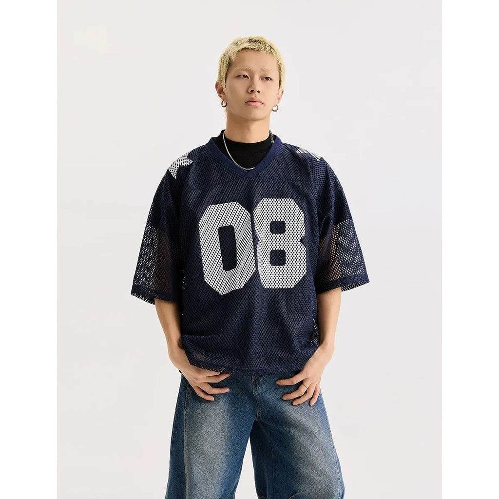 Black half sleeve shirt with loose fit and letter pattern design in polyester fabric