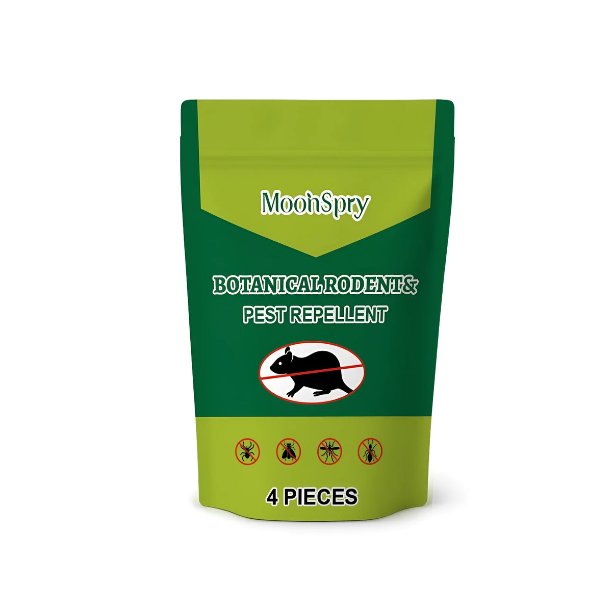 Rodent repellent pill set with four pills and one net bag containing camphor, menthol, lemon and ginger oils