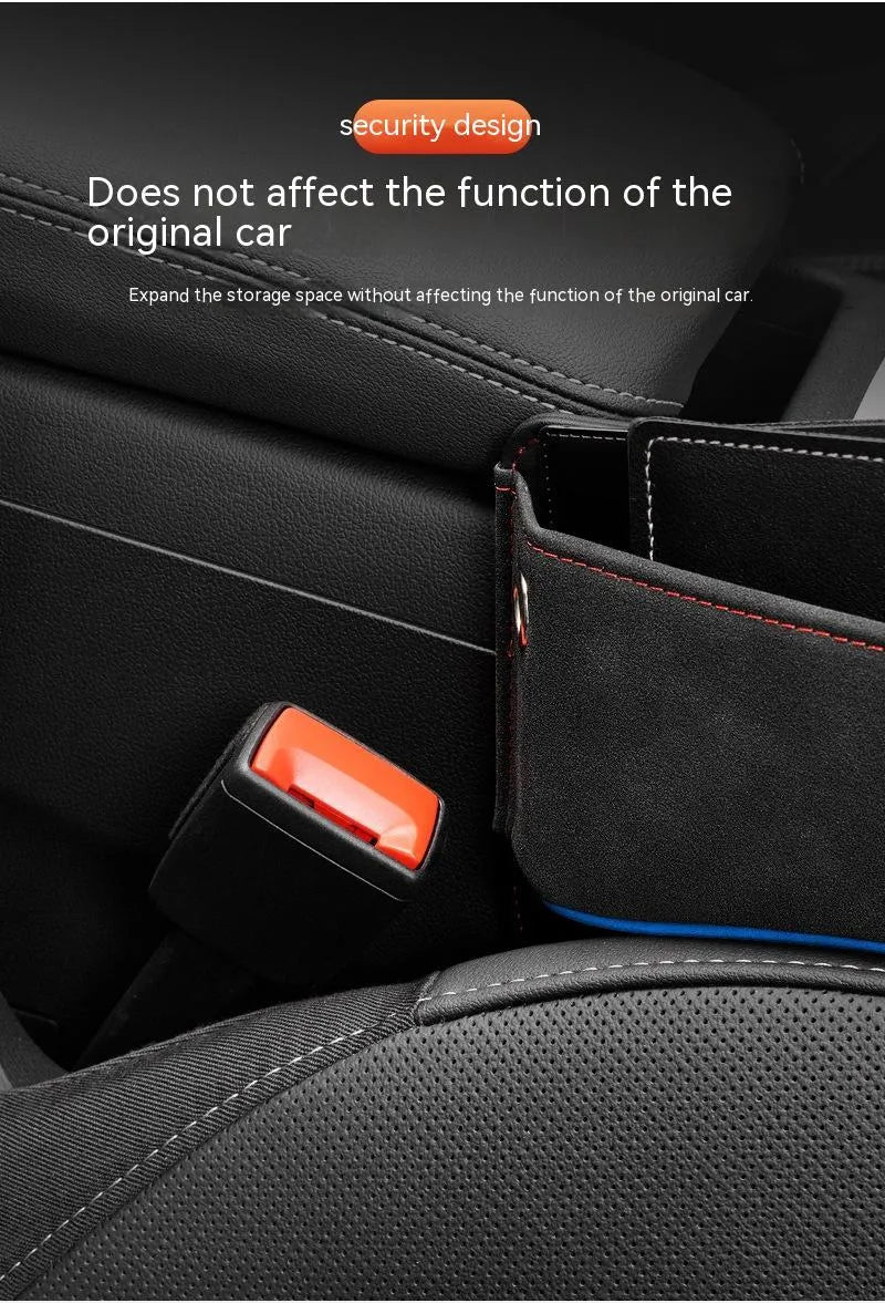 Leather car seat storage box in choice of five colours with waterproof construction
