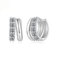 925 silver Ziyun double layer moissanite ear clip in silver finish with certificate