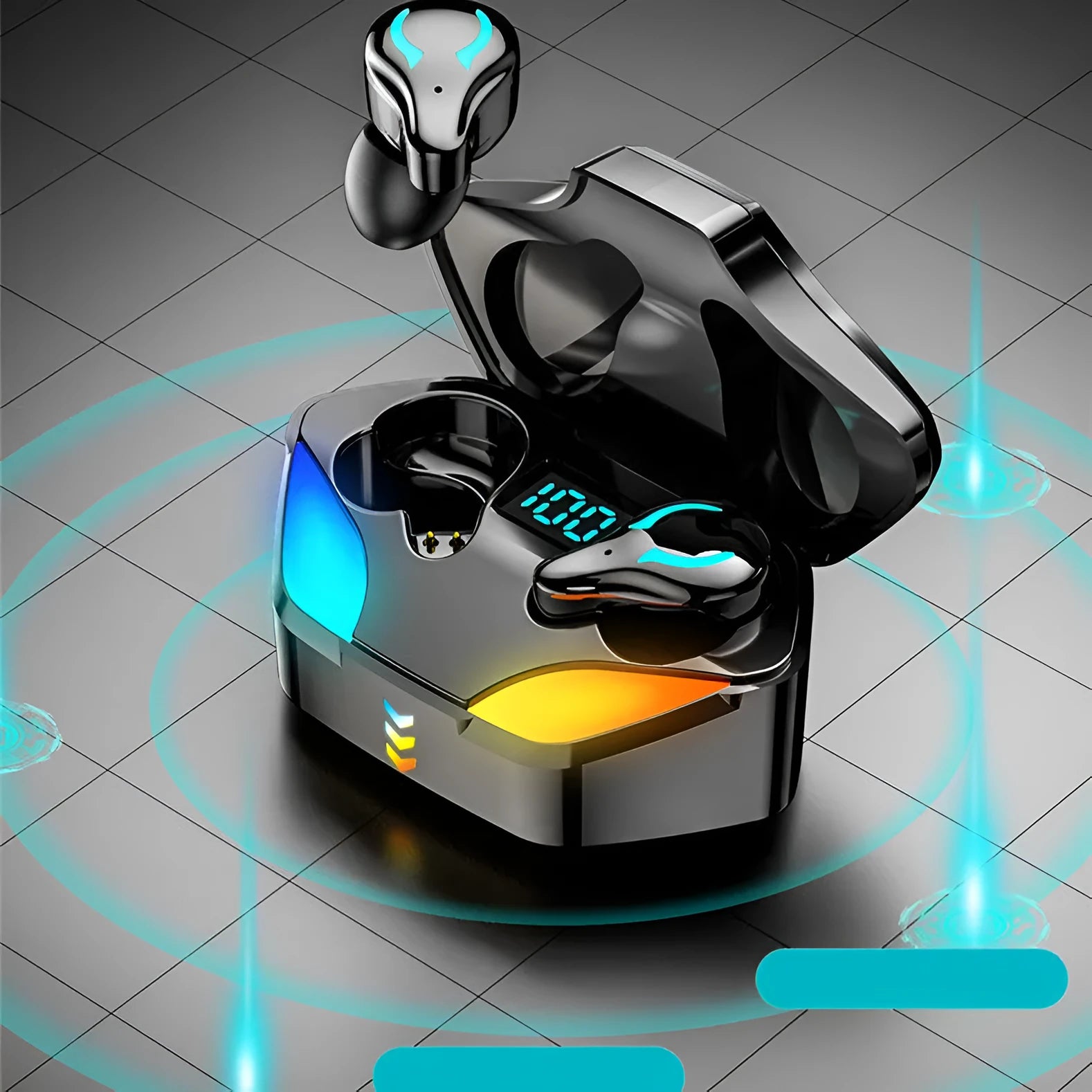 Low-latency gaming Bluetooth headset with earplug design and Bluetooth 5.2 connectivity