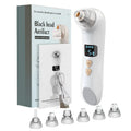 Green heating blackhead instrument with hot compress mode and app control on a white background
