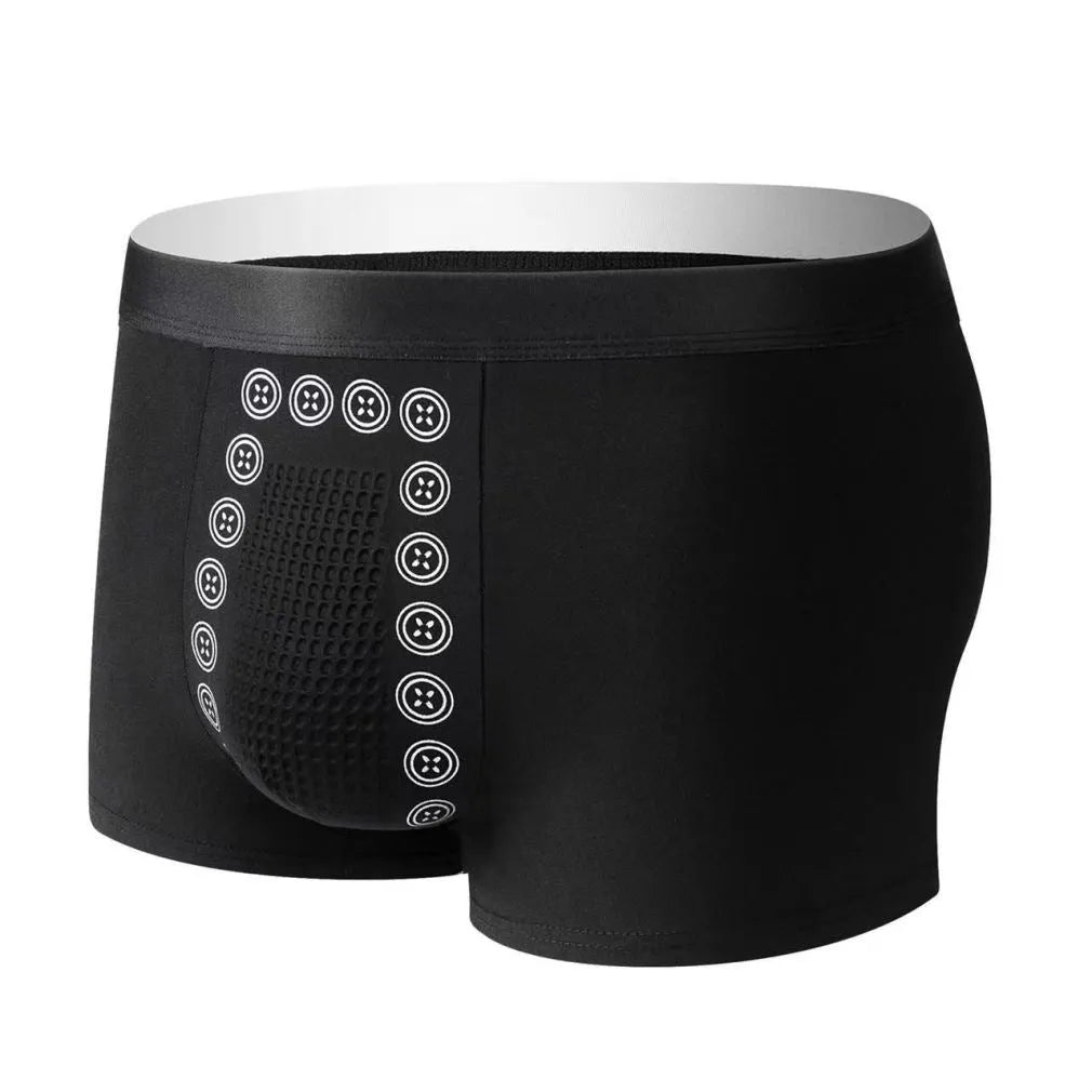 Men's breathable massage particles underwear in mid waist design with milk silk fabric