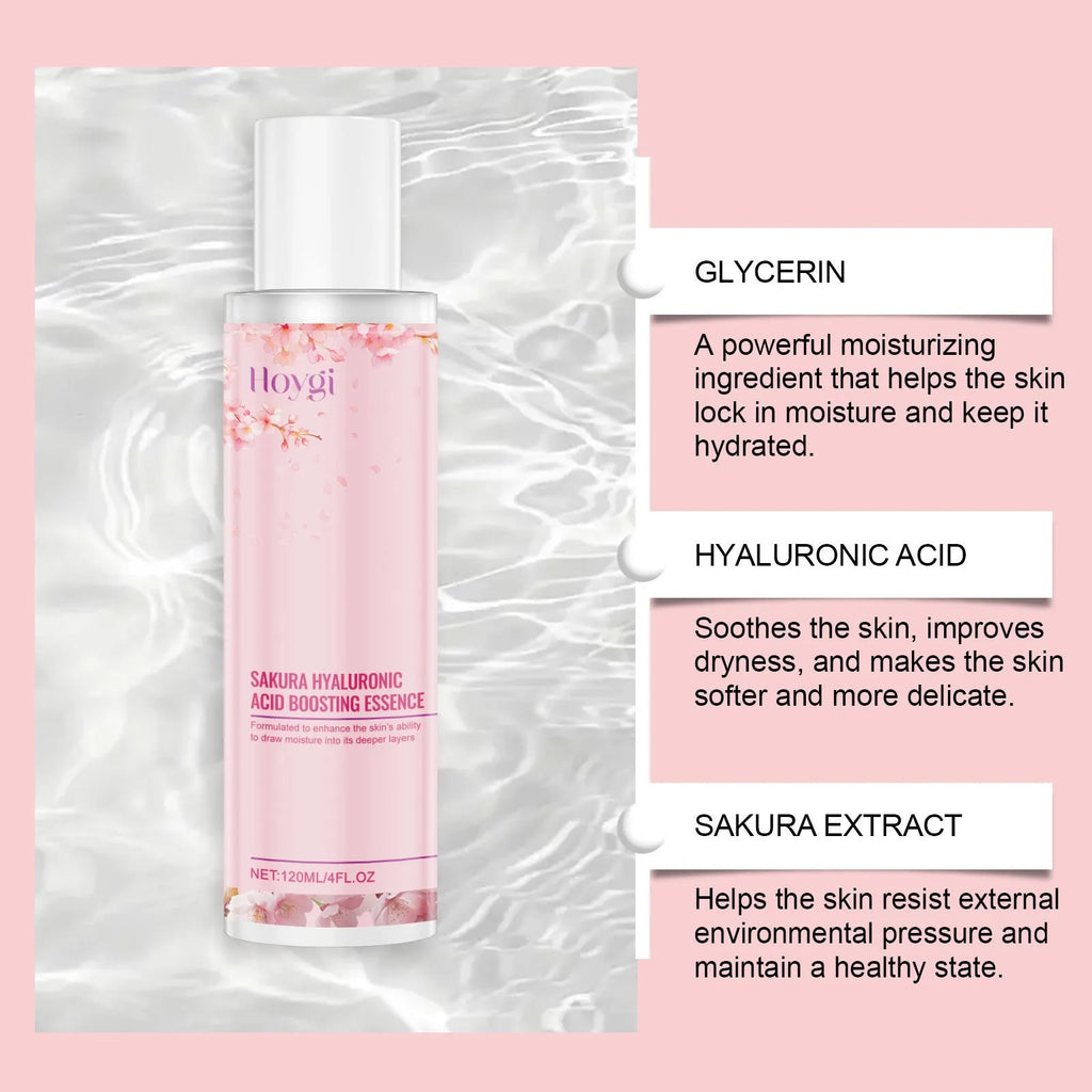 120ml bottle of hyaluronic acid and cherry blossom moisturising lotion for facial hydration