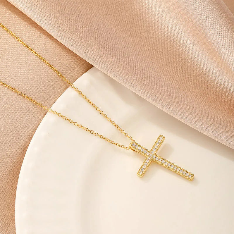 Copper necklace for women with a choice of heart, butterfly, cross, or round diamond pendant.