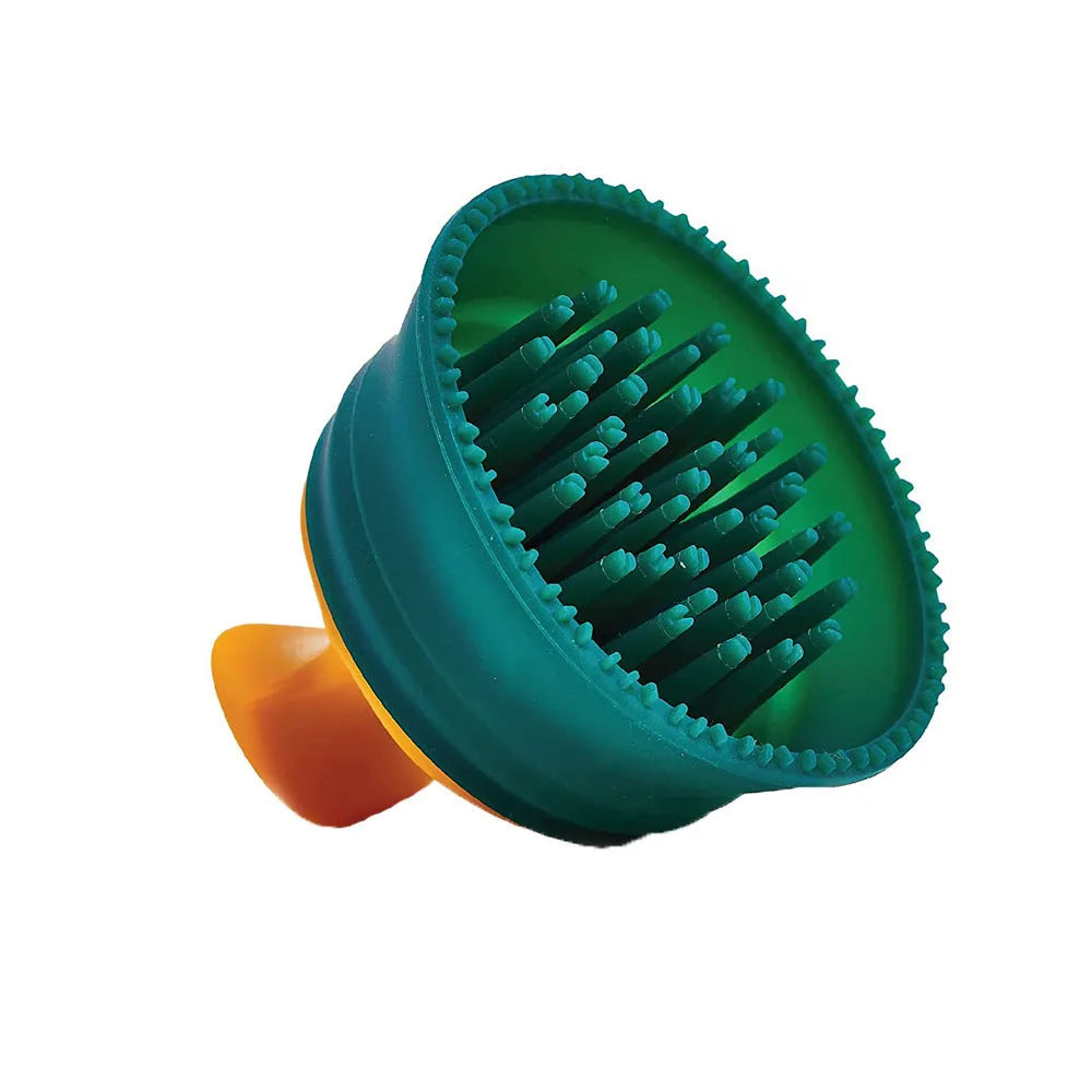 Green pet double-sided knotted silicone hair remover brush for dogs and cats, 8x9.5x9.5cm