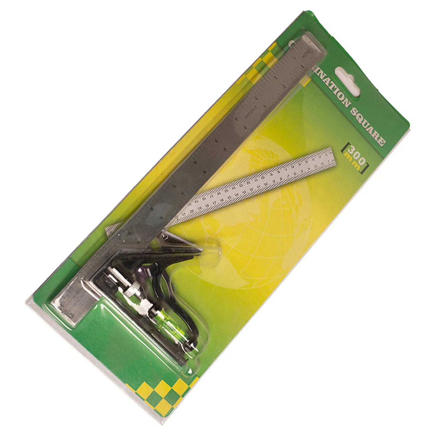 Red metal combination angle ruler set for civil surveying with two 7 inch tools and metric scale