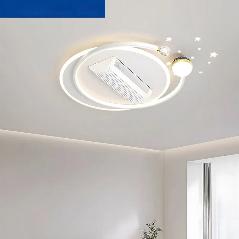 Leafless fan lamp ceiling light offline voice control 110cm PVC Nordic style