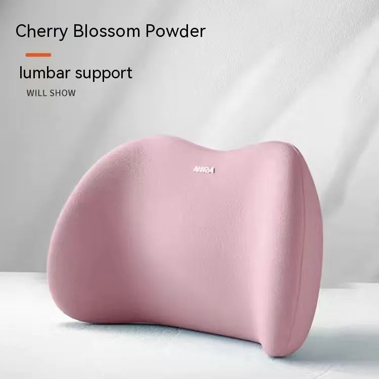 Car headrest and lumbar support pillow set with memory foam filling in five colour options