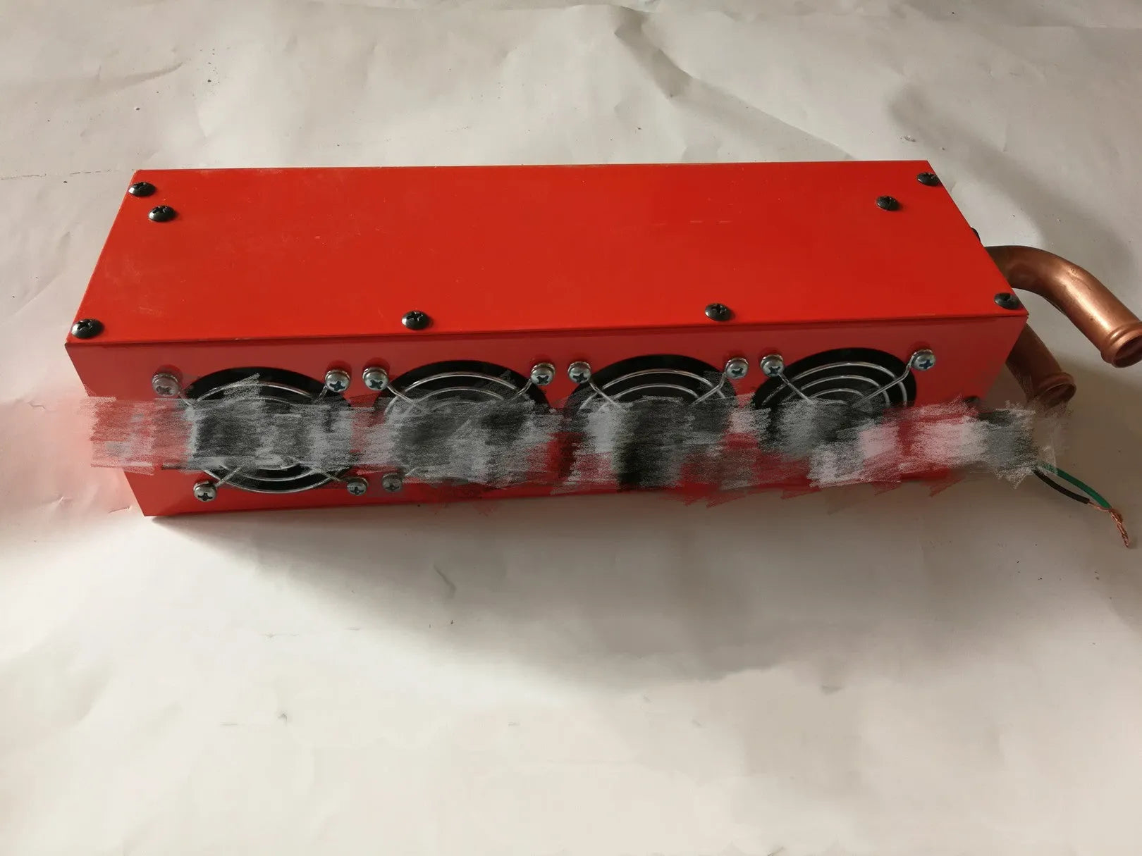 Metal car heater with four-hole copper pipe for 12V and 24V vehicle cabin heating