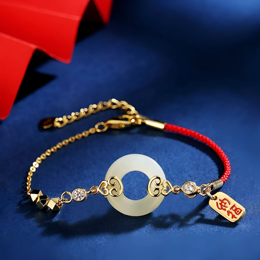 925 sterling silver Chinese-style jewellery set with Hetian jade gourd bracelet, necklace, and earrings