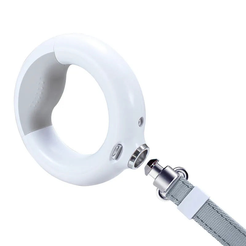 Automatic telescopic dog lead with lamp, USB rechargeable, ABS, colour box 22 x 15 x 4cm, pink blue white black