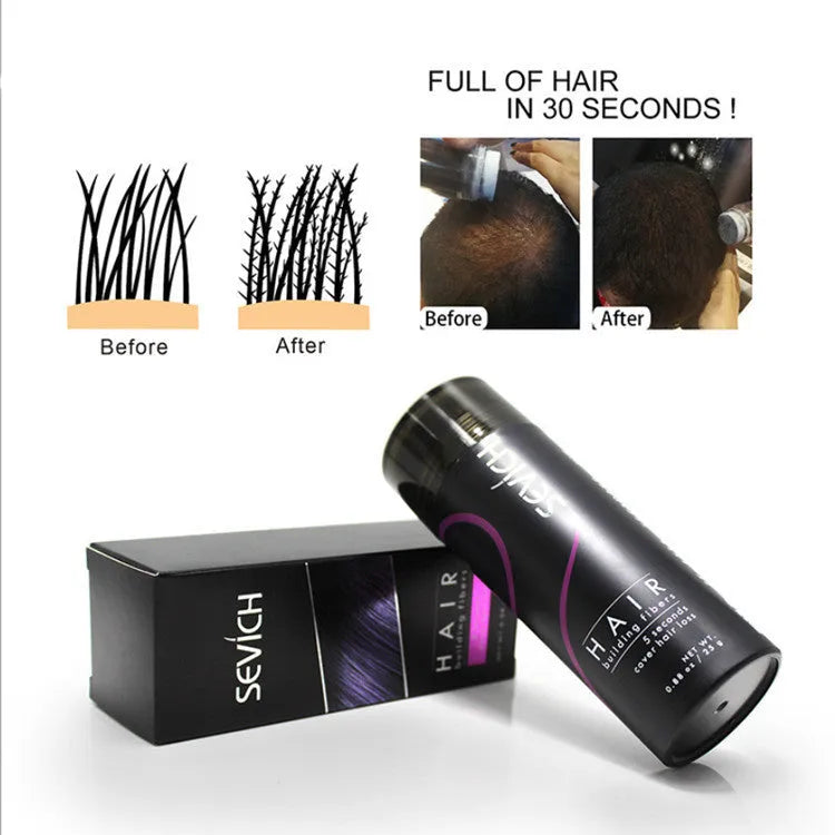 Hair filling powder in black shade for instant volume and hairline repair on thinning hair