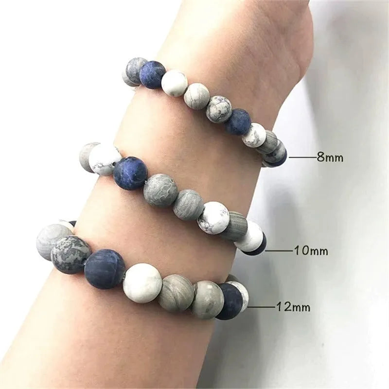 Men's handmade planet stone starry bracelet with U-shaped beads in natural style