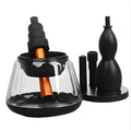 Electric makeup brush cleaner machine with three silicone cans in carton packaging