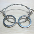 Stainless steel survival wire saw with pull rings, 55cm blade, total length 70cm.