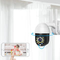 White outdoor waterproof dome surveillance camera with infrared LEDs for night vision