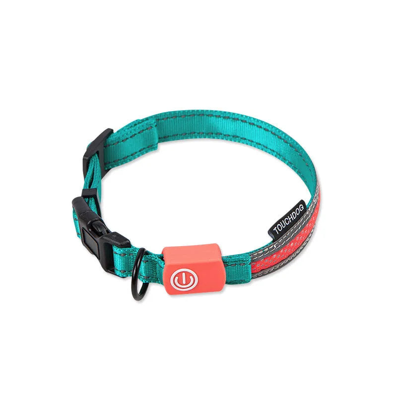 LED dog leash with nylon pendant and reflective strip for medium-sized dogs, colour as shown, available in sizes S M L