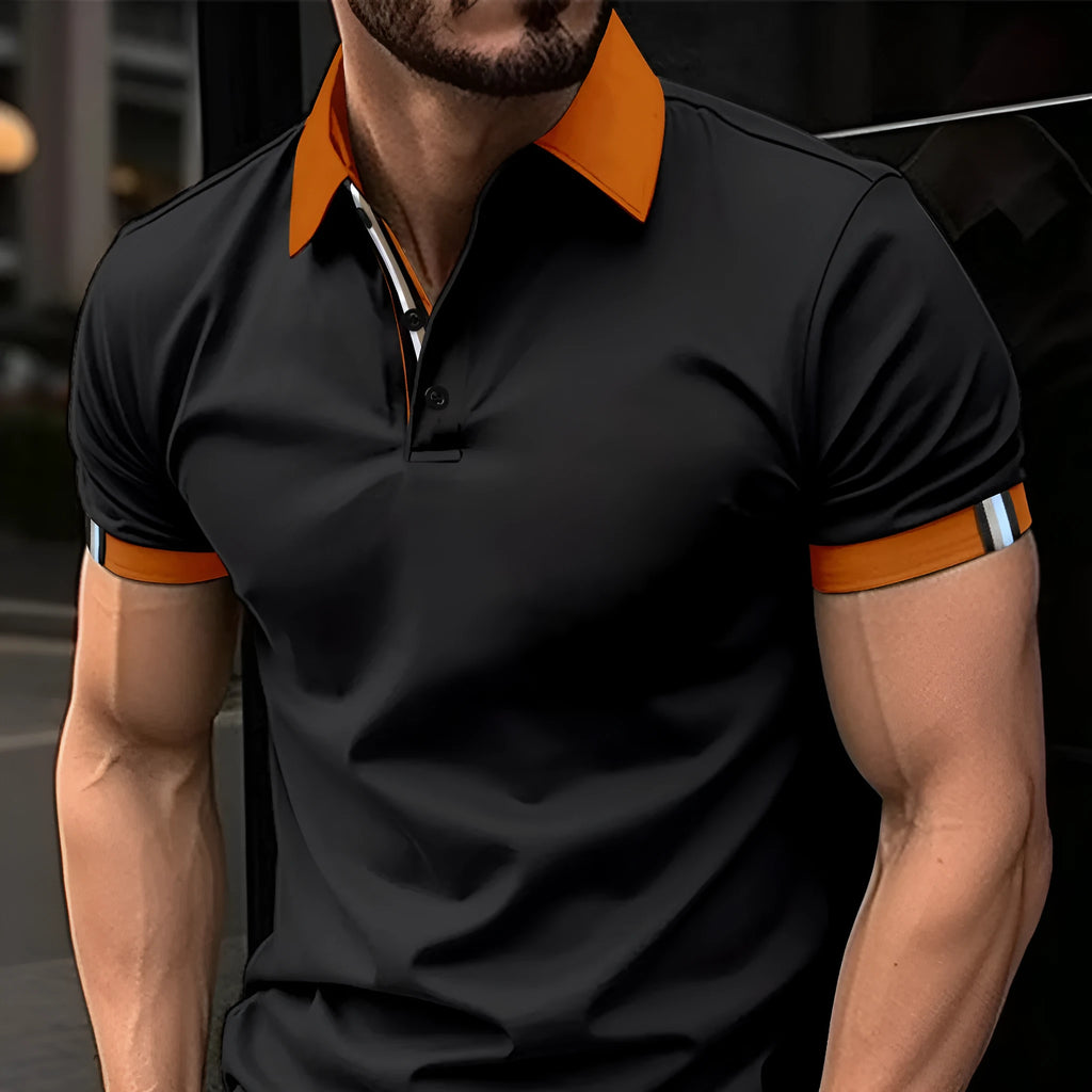 Men's casual slim-fit button shirt in plaid pattern, available in multiple colours, polyester fibre