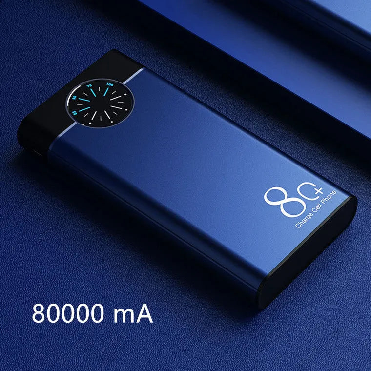 20000mAh alloy-shell power bank in black, red or blue with LED flashlight
