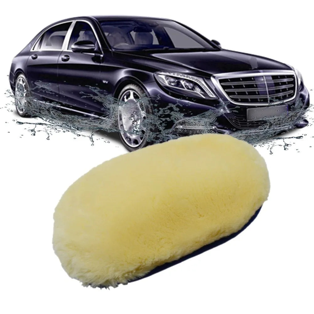 Car wash cleaning glove, artificial wool, 24cm x 15cm, elastic sleeve, car and motorcycle cleaning tool