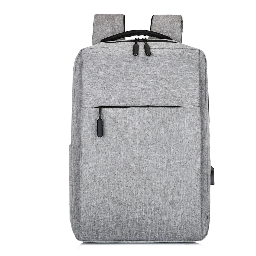 Large black sports backpack with curved shoulder straps showing USB charging port and 20-35 litre capacity