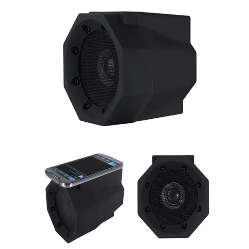 Smart Magnetic Induction Resonance Speaker in black, 15.5x12.5x11cm, with USB charging port